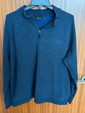 Men's Quarter-Zip Navy Pullover Sweater
